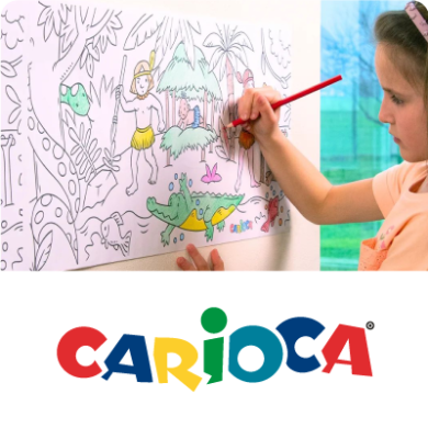 Criança a pintar com lápis de cor Carioca - cores vibrantes e criativas disponíveis na Americana